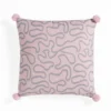 Tangle 2 cuscino colore grigio e rosa 100% cotone 45x45 cm