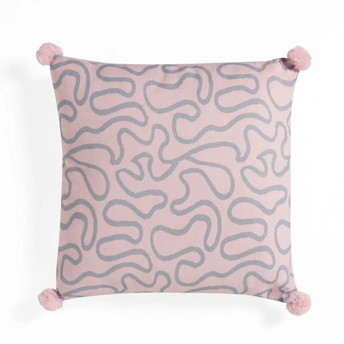 Tangle 2 cuscino colore grigio e rosa 100% cotone 45x45 cm