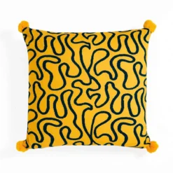 Tangle 4 cuscino 100% cotone colore giallo e blu cm 45x45