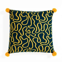 Tangle 4 cuscino 100% cotone colore giallo e blu cm 45x45