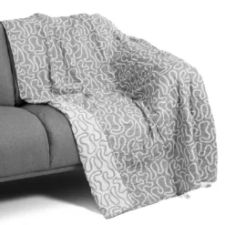 Tangle plaid cotone colore grigio 100% cotone 135 x 190 cm