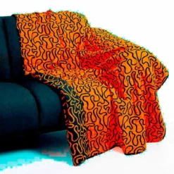 Tangle 4 plaid cotone 100% cotone colore giallo e blu cm 135 x 190