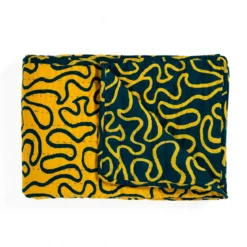 Tangle 4 plaid cotone 100% cotone colore giallo e blu cm 135 x 190