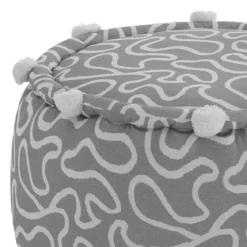 Tangle 1 pouf rotondo colore grigio cotone 100% d.45 x h.30 cm
