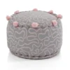 Tangle 2 pouf rotondo colore grigio e rosa cotone 100% d45 h30 cm