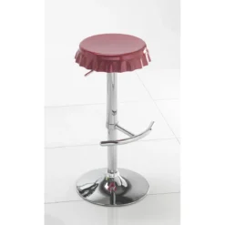 Tappo red sgabello regolabile bar abs rosso e metallo cromato 40x45xh60-80 cm