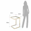 Tati gold tavolino comodino vetro a specchio acciaio verniciato oro rosa lucido rose gold h56 l40 p40