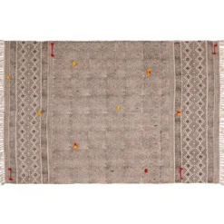 Temple tappeto large in cotone 100% con nappe grigio 260x150 cm