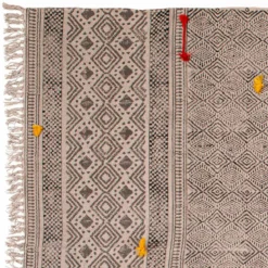 Temple tappeto large in cotone 100% con nappe grigio 260x150 cm