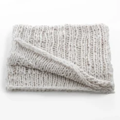 Tender coperta quadrata maglia grossa bianca 150x150 cm