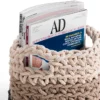 Tender set 2 ceste multifunzione 100% cotone grigio tortora beige porta legna riviste giochi biancheria
