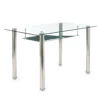 Tense Scrivania in Vetro trasparente e Metallo Cromato, 120 x 70 x h 75 cm