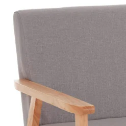 Teresa divano legno massello e tessuto grigio h71 l113 p66 cm