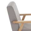 Teresa poltrona in legno massello e tessuto grigio h71 l64 p66 cm