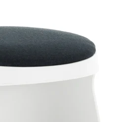 Tex sgabello in tessuto grigio scuro e polipropilene bianco impilabile d44xh44 cm
