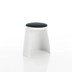 Tex sgabello in tessuto grigio scuro e polipropilene bianco impilabile d44xh44 cm