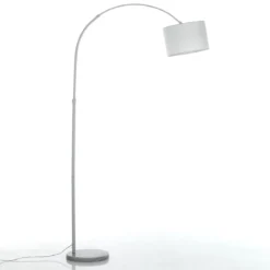 Thie lampada da terra in acciaio bianco opaco e tessuto 98x30xh178 cm