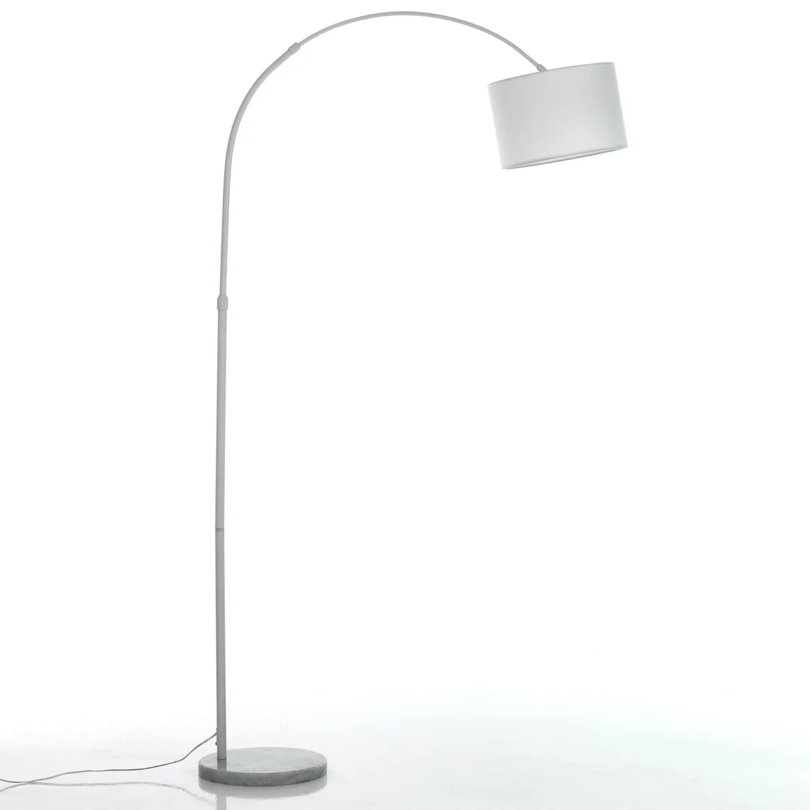 Thie lampada da terra in acciaio bianco opaco e tessuto 98x30xh178 cm