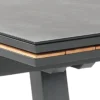 Thilia tavolo allungabile in alluminio antracite opaco piano in vetro colore antracite 200-290x100xh76 cm