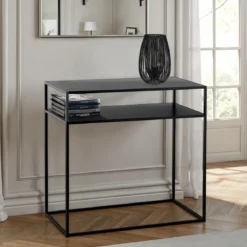 Thin consolle in acciaio antracite opaco 80x40xh77 cm
