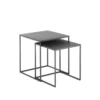 Thin set 2 tavolini in acciaio verniciato antracite opaco 40x40 35x35 cm