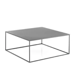 Thin tavolino in acciaio verniciato antracite opaco 80x80 h35x cm
