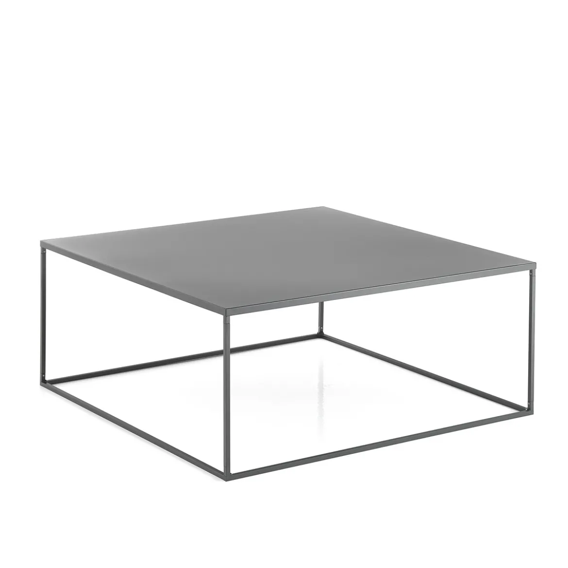 Thin tavolino in acciaio verniciato antracite opaco 80x80 h35x cm