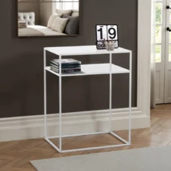 Thin white consolle in acciaio bianco opaco 60x40xh77.5 cm