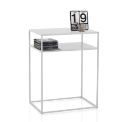 Thin white consolle in acciaio bianco opaco 60x40xh77.5 cm