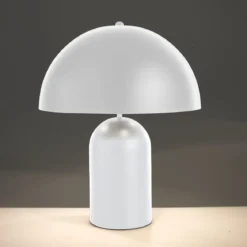 Thom white lampada da tavolo acciaio bianco opaco d38 h48