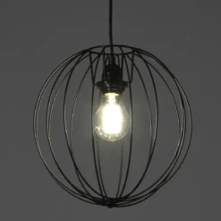 Tiago lampadario in acciaio nero opaco cavo regolabile d60 cm