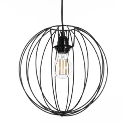Tiago lampadario in acciaio nero opaco cavo regolabile d60 cm