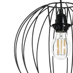 Tiago lampadario in acciaio nero opaco cavo regolabile d60 cm