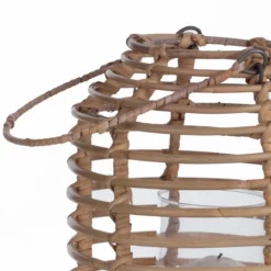Timo small lanterna in rattan colore naturale e vetro d23xh31 cm