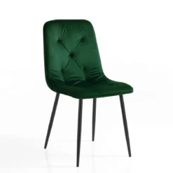 Tina green sedia in tessuto effetto velluto verde h88 l46 p56