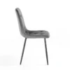Tina grey sedia in tessuto effetto velluto grigio h88 l46 p56