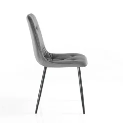Tina grey sedia in tessuto effetto velluto grigio h88 l46 p56