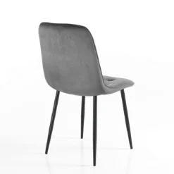 Tina grey sedia in tessuto effetto velluto grigio h88 l46 p56
