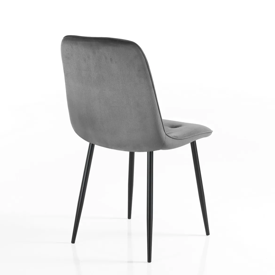 Tina grey sedia in tessuto effetto velluto grigio h88 l46 p56