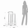 Tino round carrello con ruote in acrilico trasparente eacciaio cromato d50xh80 cm