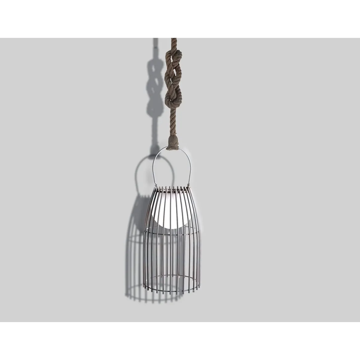 Titti lampada da tavolo / sospensione in acciaio e resina bianca opaco con luce led d17.5xh39 cm