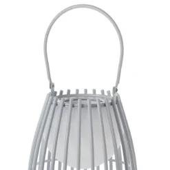 Titti lampada da tavolo / sospensione in acciaio e resina bianca opaco con luce led d17.5xh39 cm