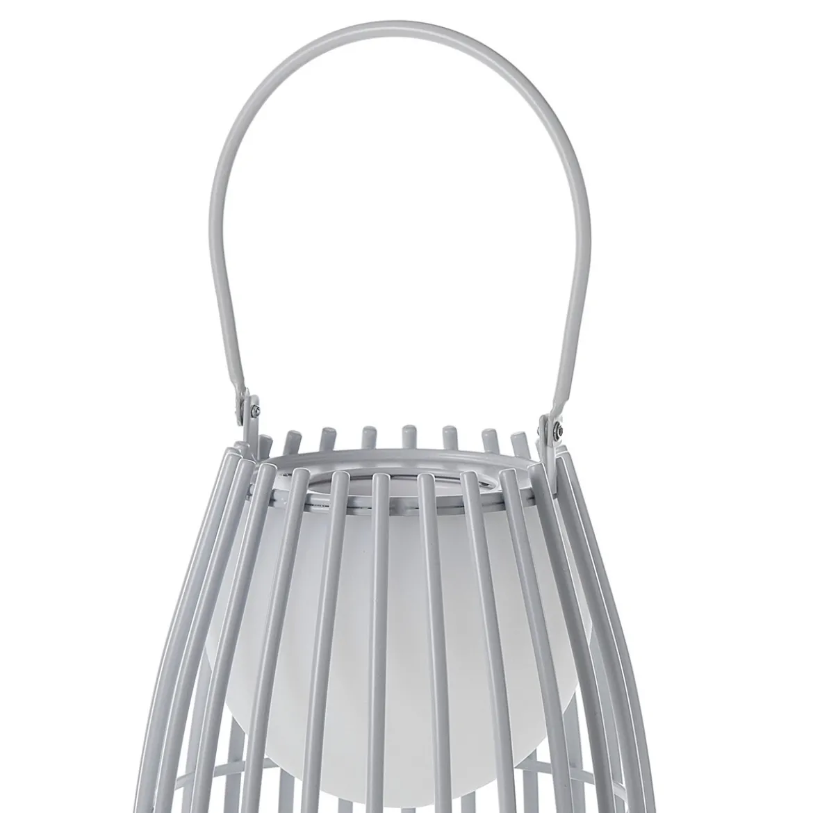 Titti lampada da tavolo / sospensione in acciaio e resina bianca opaco con luce led d17.5xh39 cm