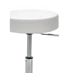 Tizio white sgabello regolabile per scrittoio pelle sintetica bianco e metallo cromato 50x50xh46-60 cm