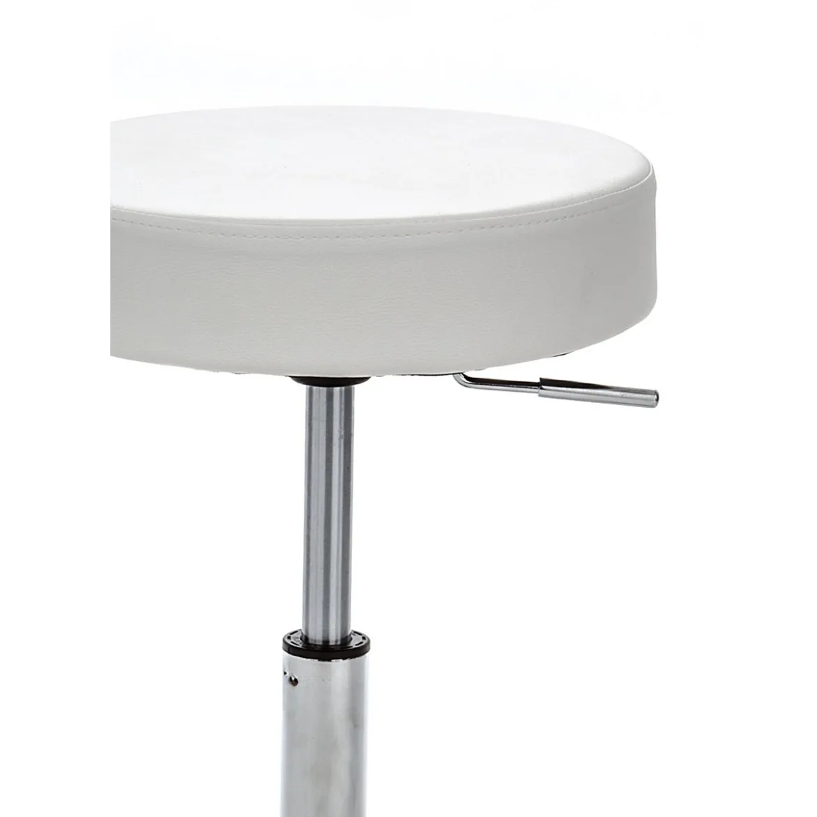 Tizio white sgabello regolabile per scrittoio pelle sintetica bianco e metallo cromato 50x50xh46-60 cm
