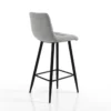 Toffee light grey home sgabello tessuto grigio chiaro struttura metallo nero cm h91 l44 p50 seduta h65