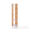 Tower-a libreria a colonna selma bianco opaco e finitura rovere 41.5x21.5xh170 cm