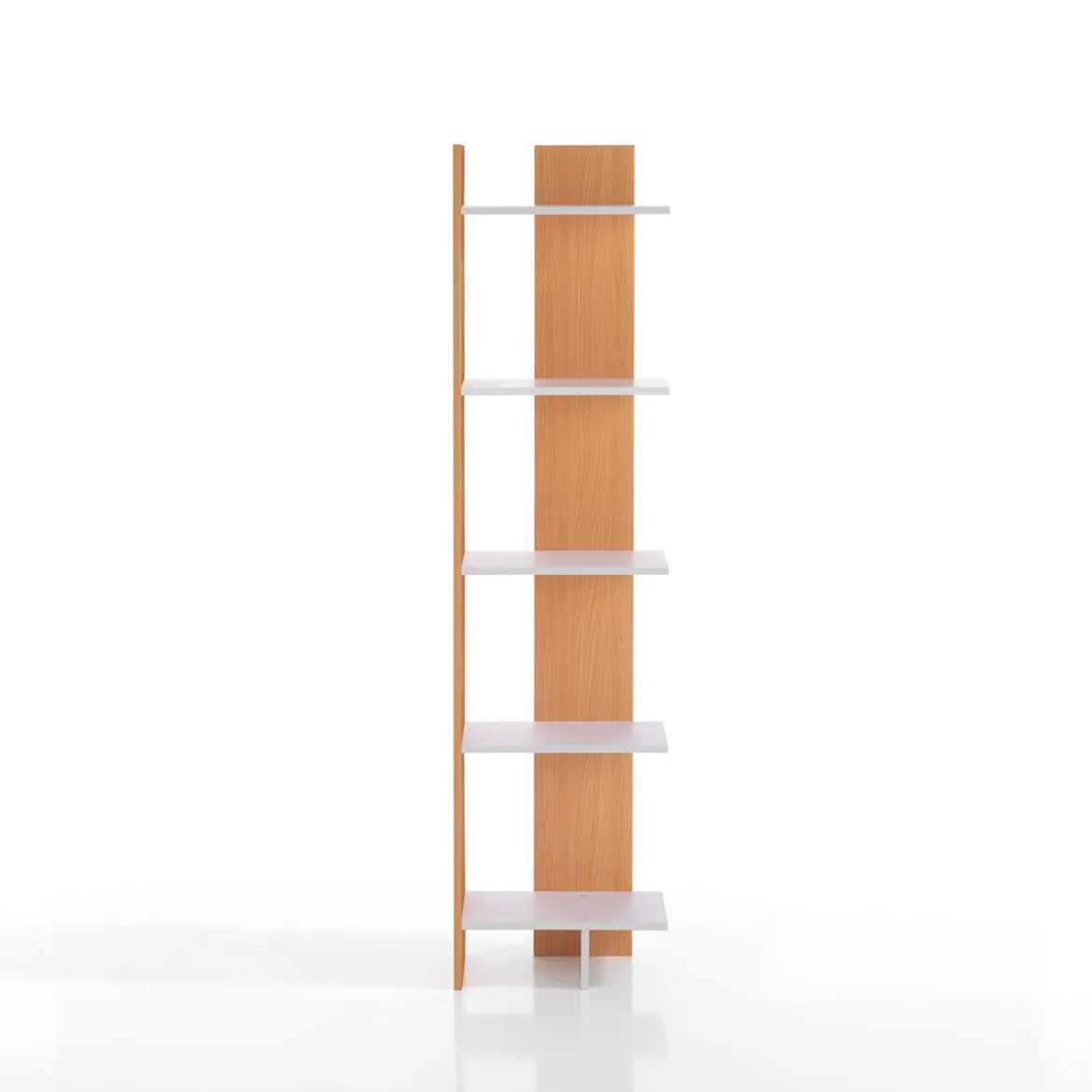 Tower-a libreria a colonna selma bianco opaco e finitura rovere 41.5x21.5xh170 cm