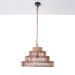 Tower lampadario in rattan colore naturale d50xh35 cm