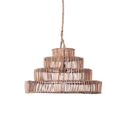 Tower lampadario in rattan colore naturale d50xh35 cm